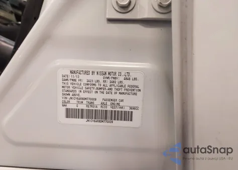 2013 Infiniti G37X z USA, uszkodzony, nr VIN JN1CV6AR8DM770009